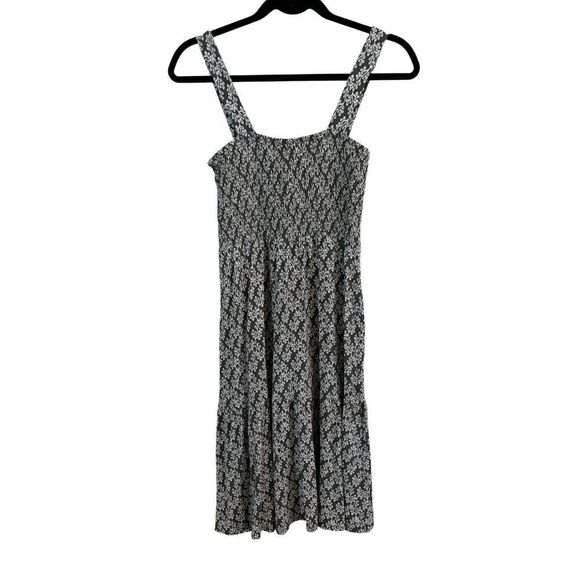 Loft SZ XS Lot of Two Dresses Smocked Tiered Sun Dresses Red and Gray Printed - Picture 2 of 11